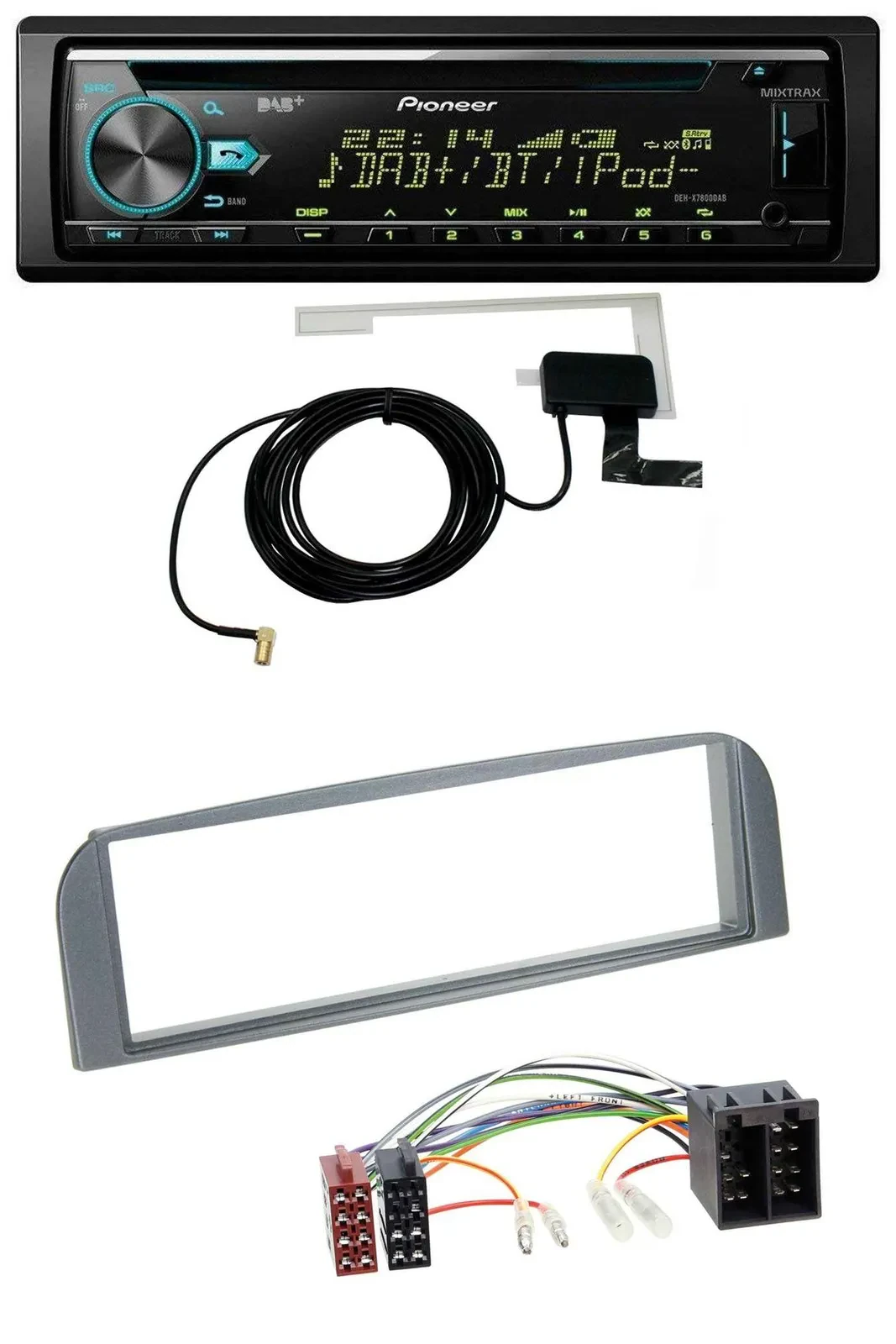 Автомагнитола для Alfa Romeo 147/GT Pioneer MP3, CD, USB, DAB, AUX, цвет антрацит