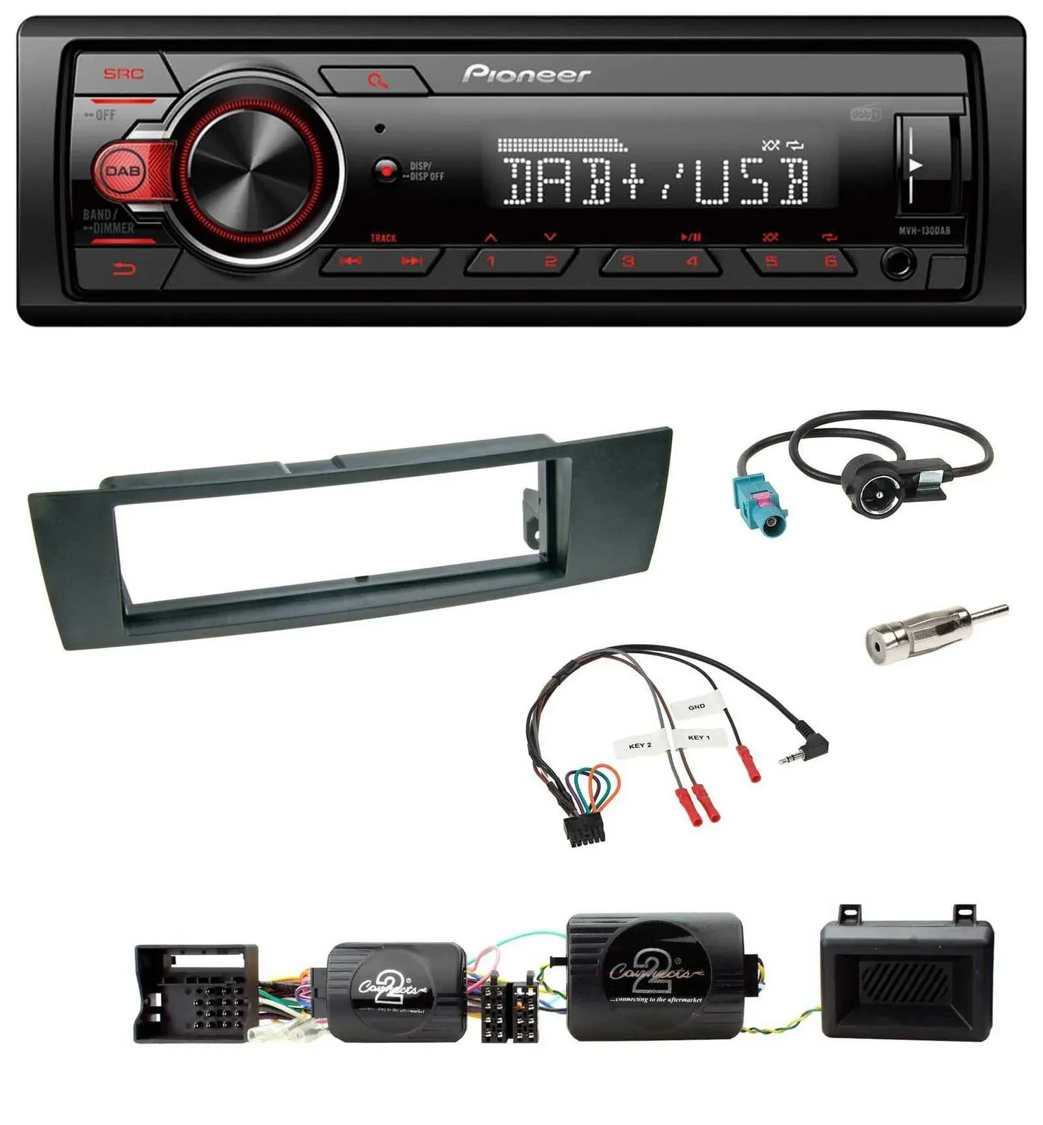 Pioneer MP3 1DIN DAB USB Lenkrad Autoradio für BMW 1er 2004-2013 E87
