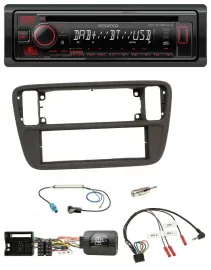 Kenwood Lenkrad CD USB Bluetooth DAB Autoradio für VW Up AA AAN 11-16 schwarz