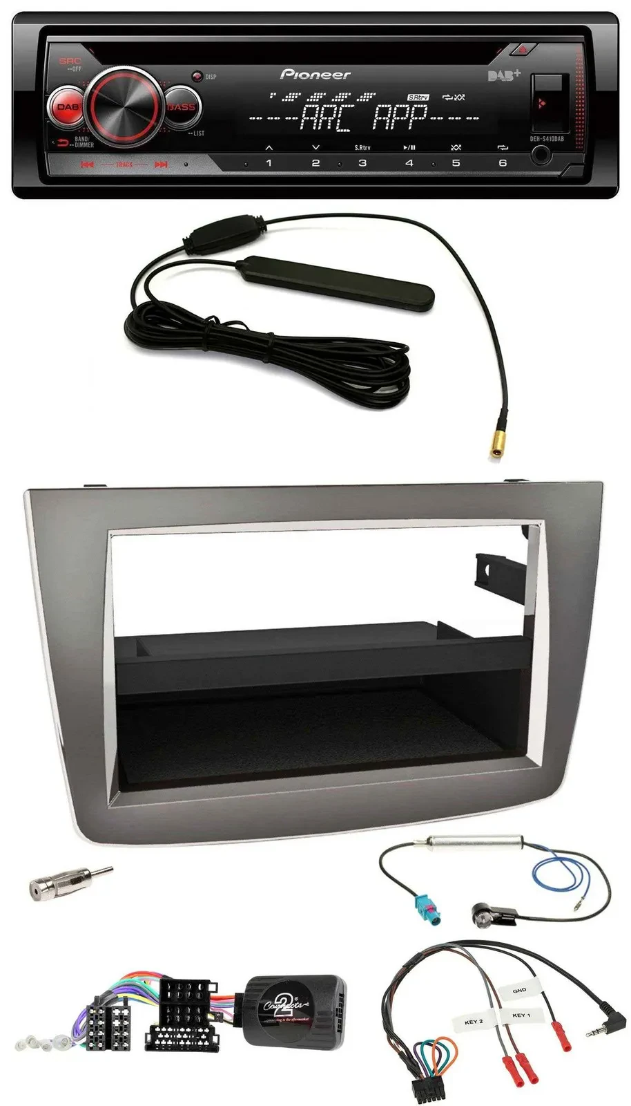 Pioneer CD USB Lenkrad DAB MP3 Autoradio für Alfa Mito 955 2008-2014 silber