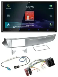 Автомагнитола для Alfa Romeo Giulietta (2010–2013) JVC 2-DIN, USB, Bluetooth, DAB, MP3, серебристая