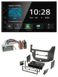 Kenwood Bluetooth MP3 DAB USB 2DIN Autoradio für Honda Jazz ab 09 dunkelgrau