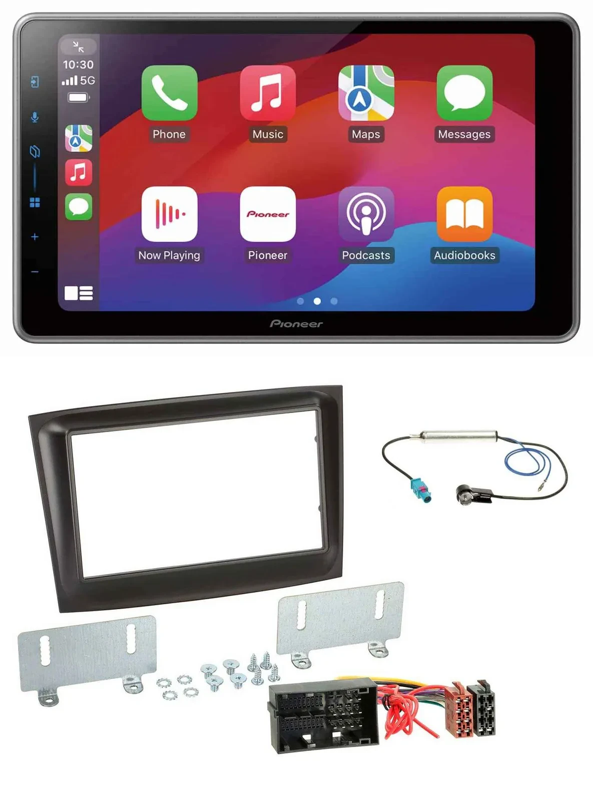 Автомагнитола для Fiat Doblo Pioneer 2-DIN, MP3, USB, DAB, Bluetooth, черный