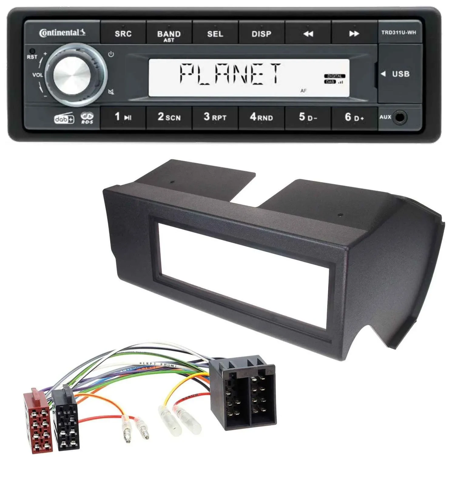 Continental MP3 AUX USB DAB 1DIN Autoradio für Fiat Panda (bis 2002) - schwarz