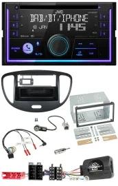 Автомагнитола JVC 2-DIN DAB Bluetooth CD USB для Hyundai i10 (2009–2013), черная