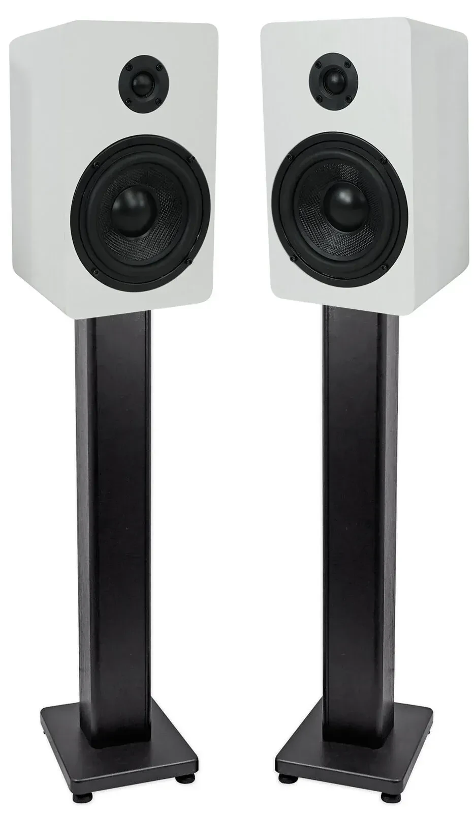 Широкополосная акустическая система Rockville RockShelf 58W White со стойкой (пара)