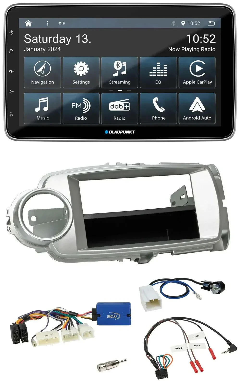 Blaupunkt USB DAB SD Lenkrad Bluetooth Autoradio für Toyota Yaris 2011-2014 silb