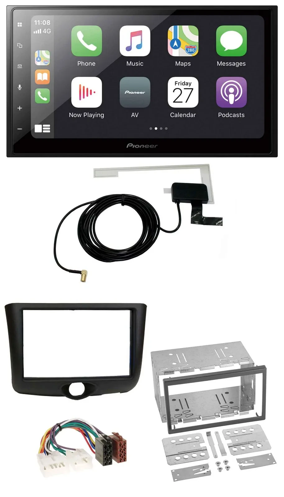 Автомагнитола Pioneer 2DIN, USB, MP3, Bluetooth, DAB для Toyota Yaris (1999–2003)