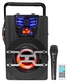 Home Rechargeable Bluetooth Karaoke Quarantine Activity System w/LED's+Mic