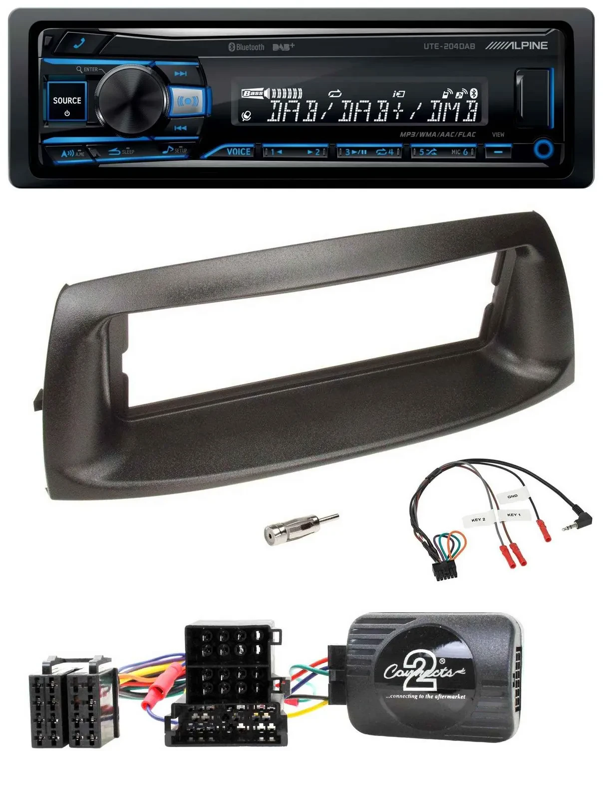 Alpine USB Bluetooth DAB Lenkrad Autoradio für Fiat Punto 1999-2005