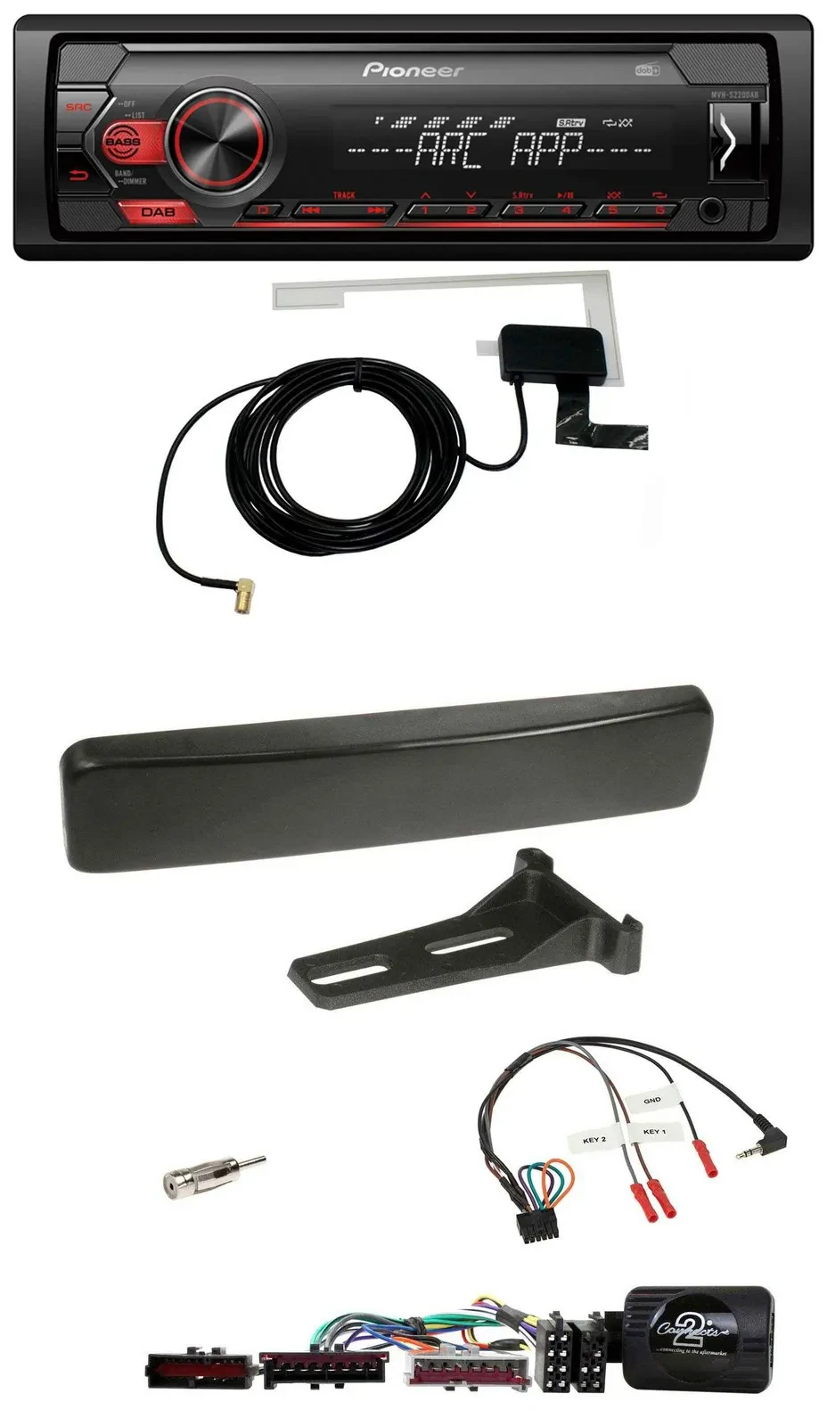 Автомагнитола Pioneer 1DIN USB DAB MP3 для Ford Focus/Mondeo, чёрная