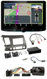 Kenwood Bluetooth DAB TMC 2DIN Lenkrad USB Navigation für Honda Civic 06-10 Hybr