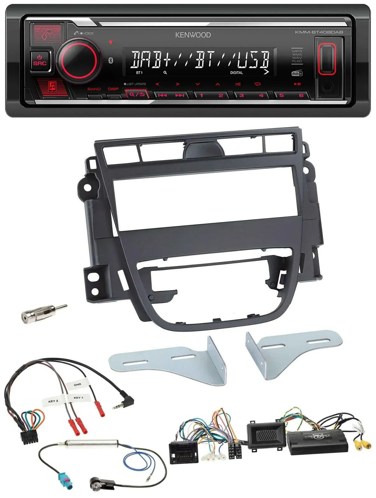Kenwood Lenkrad Bluetooth USB DAB Autoradio für Opel Meriva B ab 2010