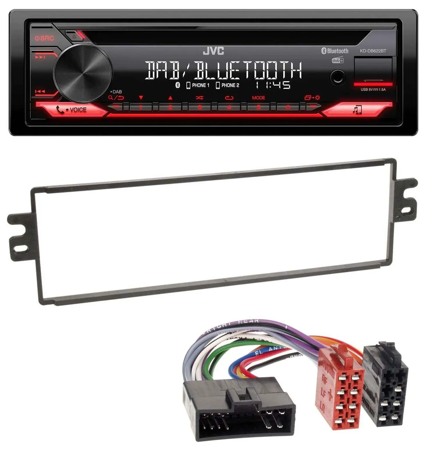 JVC CD DAB USB Bluetooth MP3 Autoradio für Kia Rio Clarus Carens bis 2002