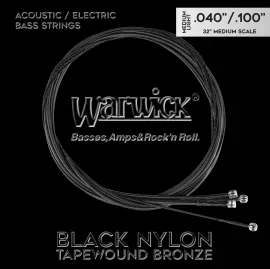 Струны для бас-гитары Warwick Black Nylon Tapewound Bronze Medium Light 40-100