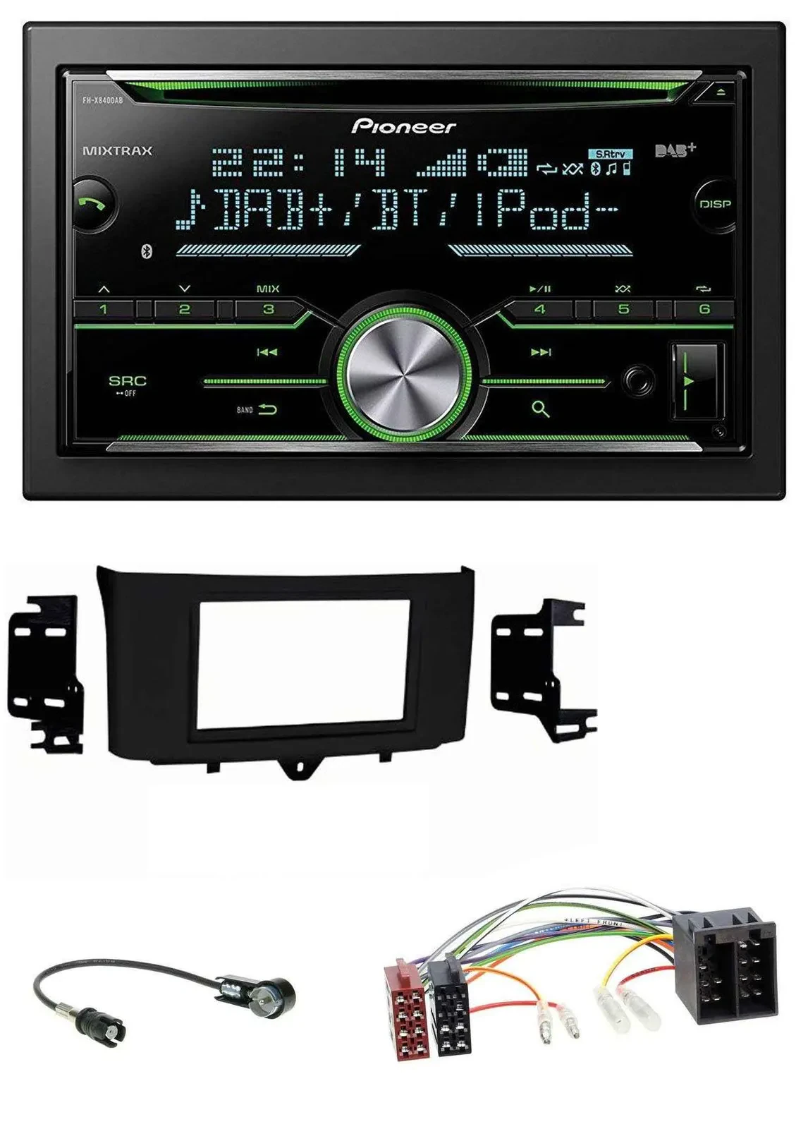 Автомагнитола Pioneer 2-DIN Bluetooth DAB USB CD MP3 для Smart ForTwo (2010–2015)