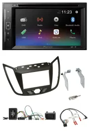 Pioneer Bluetooth Lenkrad USB 2DIN DAB DVD Autoradio für Ford C-Max ab 11 braun