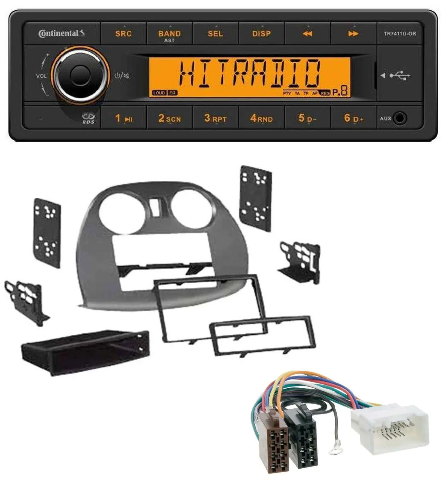 Continental 1DIN USB AUX MP3 Autoradio für Mitsubishi Eclipse 4G 2005-2012