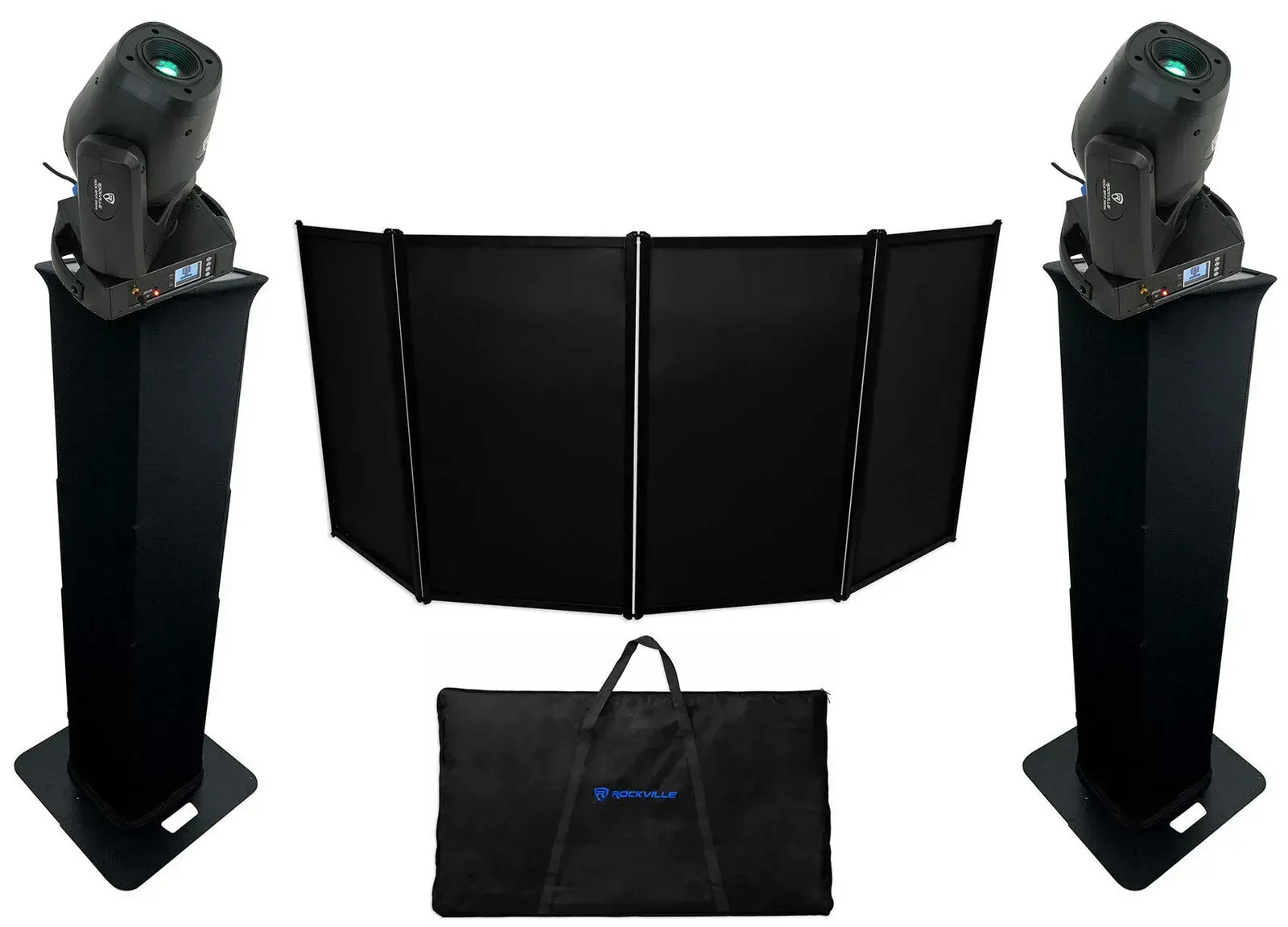 Прибор с полным движением Rockville ROCK SPOT 260W Black с аксессуарами (пара)