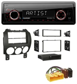 Blaupunkt SD USB 1DIN MP3 AUX Autoradio für Mazda 2 (ab 2007)