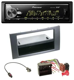 Автомагнитола Pioneer Bluetooth USB DAB MP3 для Ford Fiesta/Focus (2004–2008), антрацит
