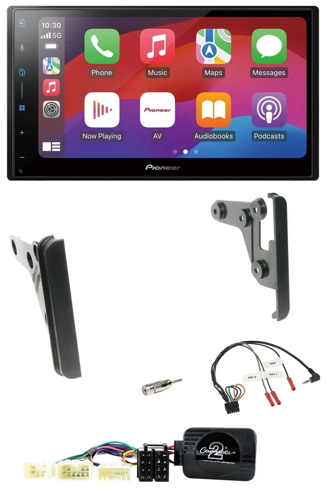 Автомагнитола Pioneer 2-DIN, DAB, USB, Bluetooth, поддержка кнопок на руле, для Toyota Yaris 2007–2010