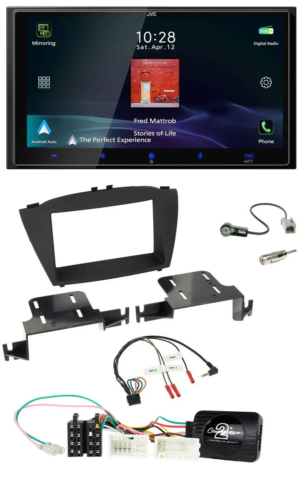 JVC USB Bluetooth 2DIN DAB Lenkrad Autoradio für Hyundai ix35 ab 2013 ohne Sound