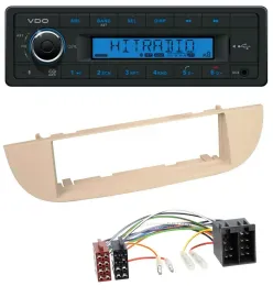 VDO AUX Bluetooth USB MP3 Autoradio für Fiat 500 ab 2007 perlgrau beige