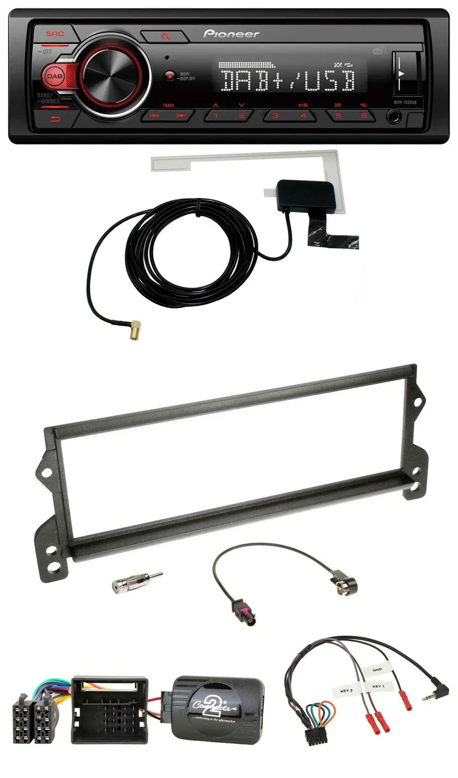 Pioneer 1DIN MP3 DAB USB Lenkrad Autoradio für Mini (2001-2006 MOST)