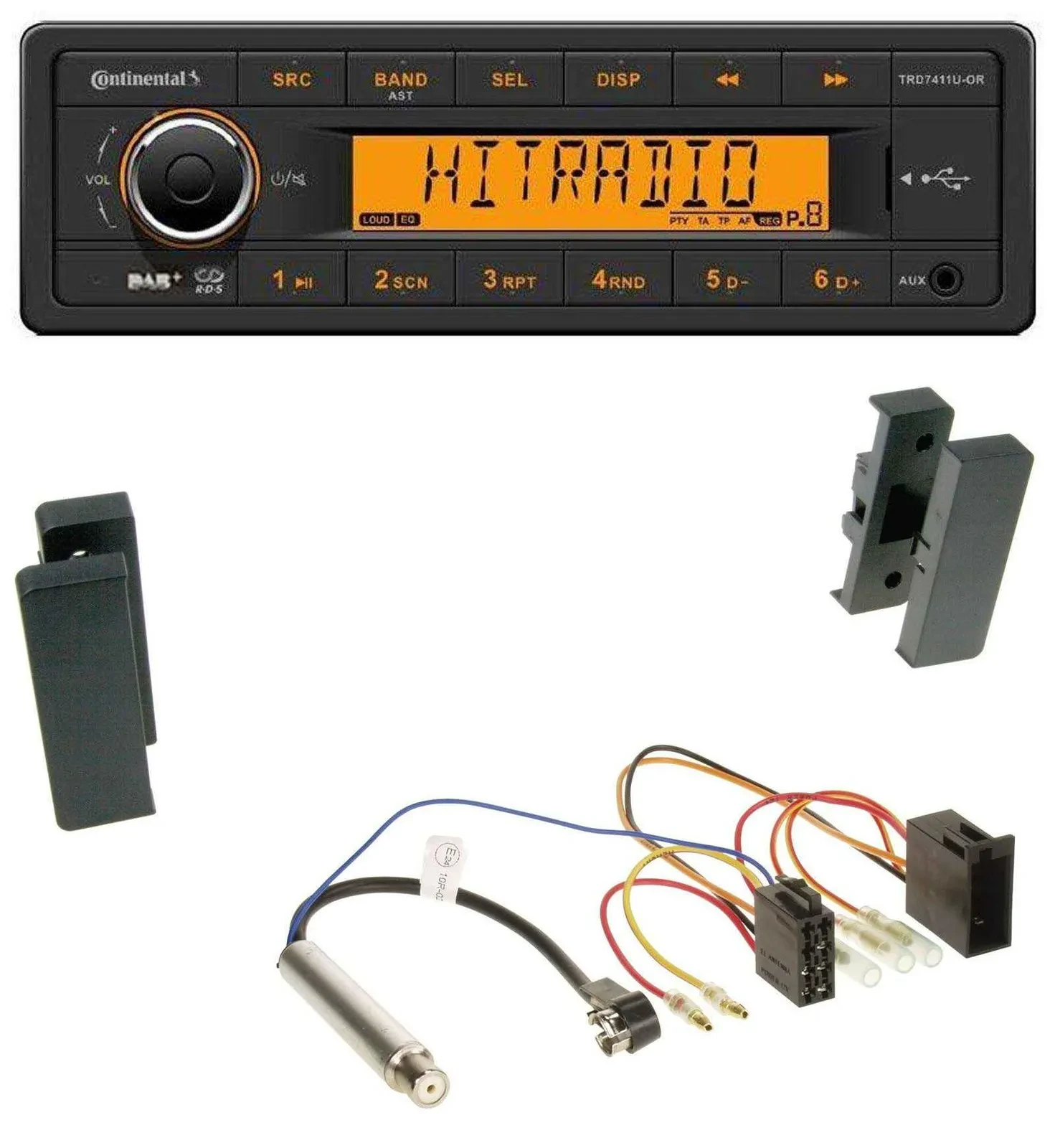 Автомагнитола Continental 1DIN DAB MP3 AUX USB для Seat Leon/Toledo (1998–2006)