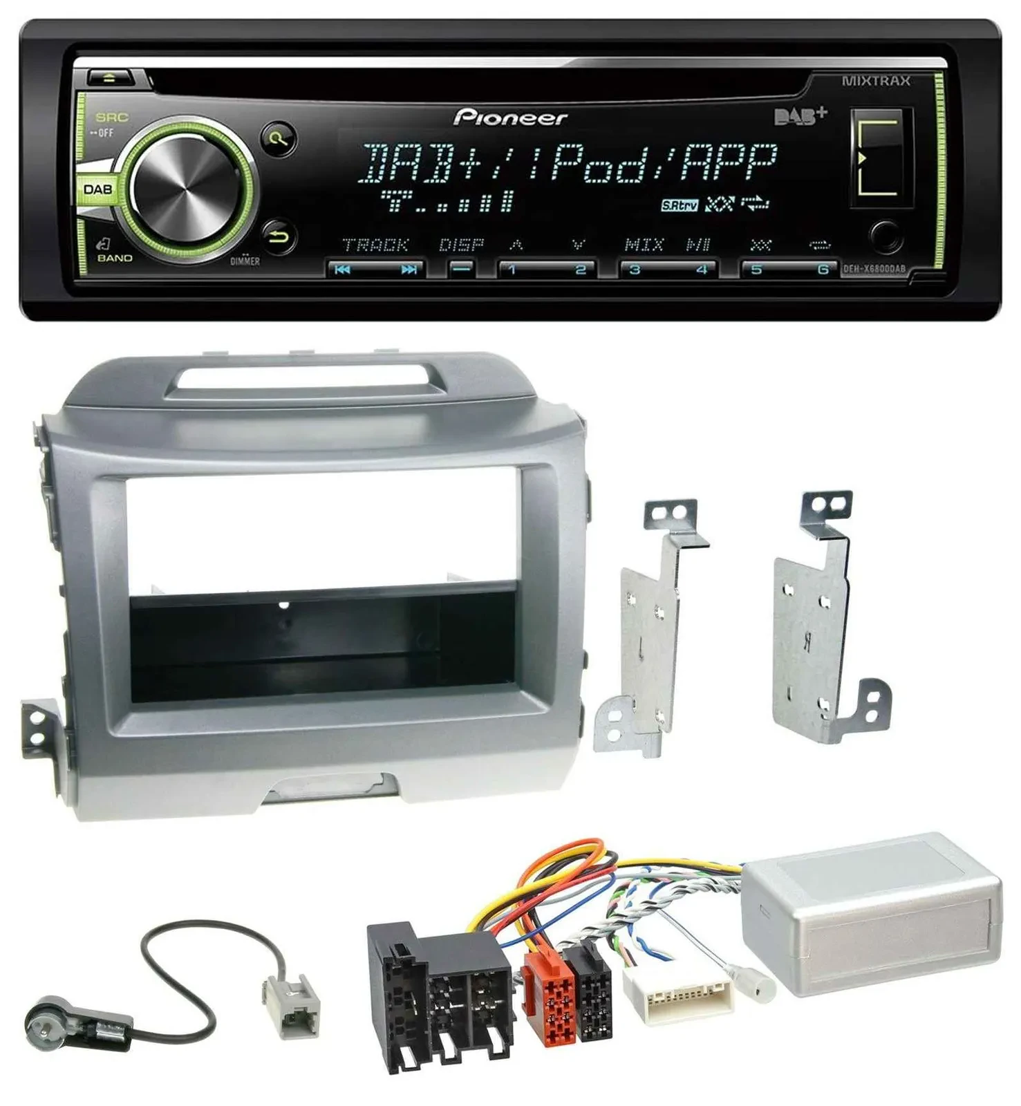 Pioneer DAB USB MP3 Lenkrad CD Autoradio für Kia Sportage 3 10-15 Navi silber