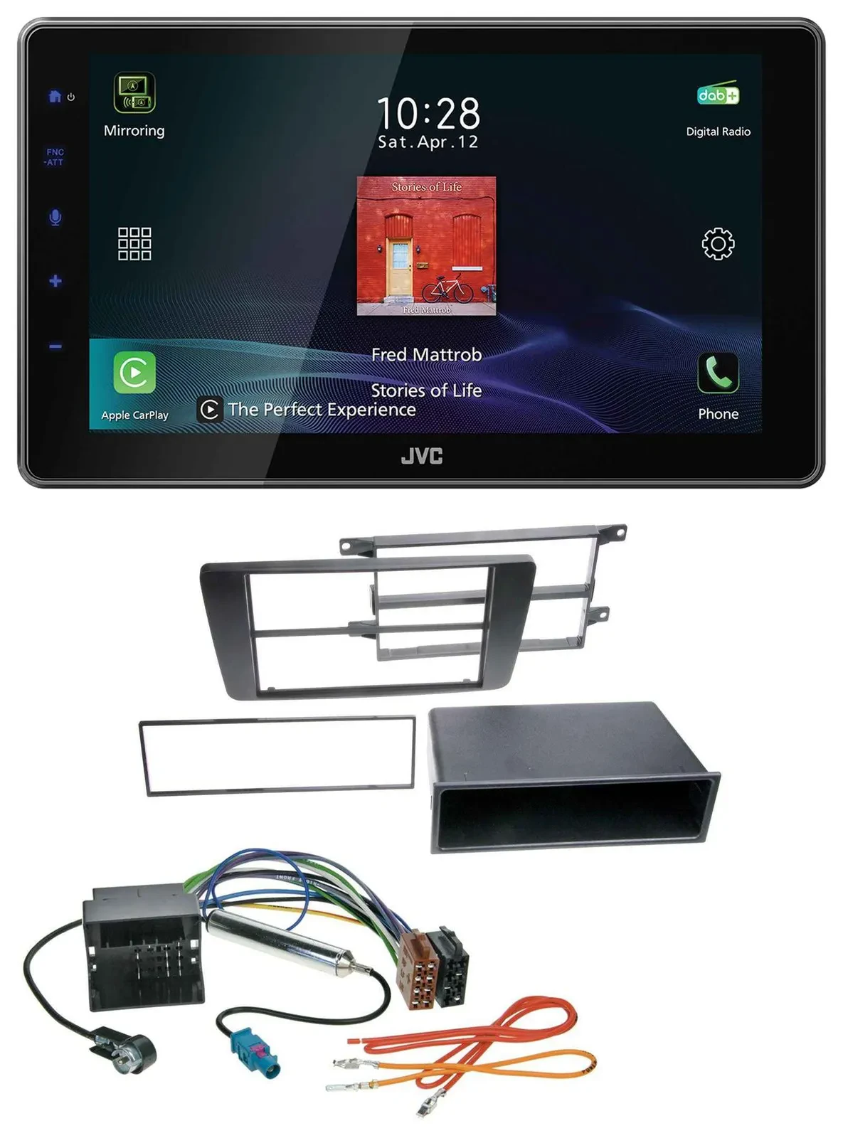 Автомагнитола для Skoda Octavia II (2004–2013), Yeti (с 2009) JVC DAB, MP3, Bluetooth, USB
