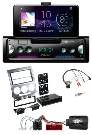 Pioneer USB Lenkrad Bluetooth DAB Autoradio für Mazda 5 CR 2005-2010 silber