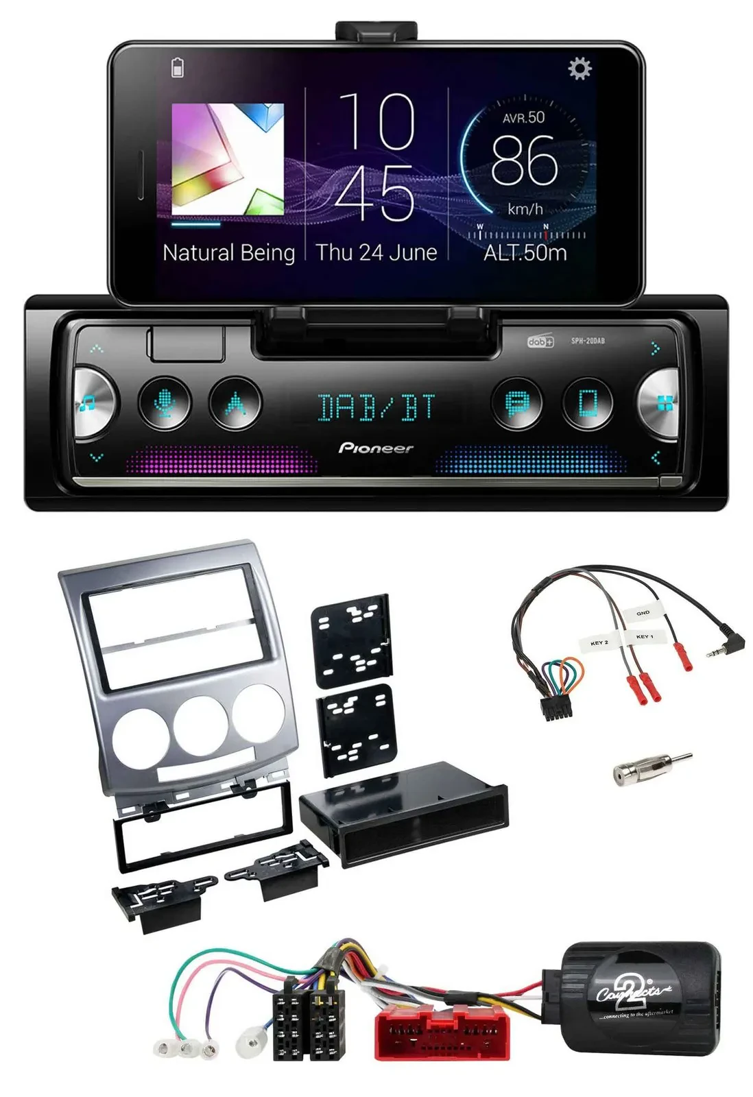 Pioneer USB Lenkrad Bluetooth DAB Autoradio für Mazda 5 CR 2005-2010 silber