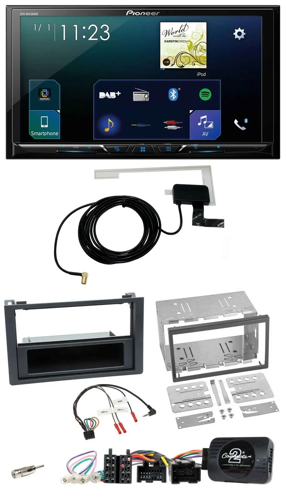 Pioneer 2DIN DAB USB Lenkrad Bluetooth Autoradio für Saab 9-3 2008-2012