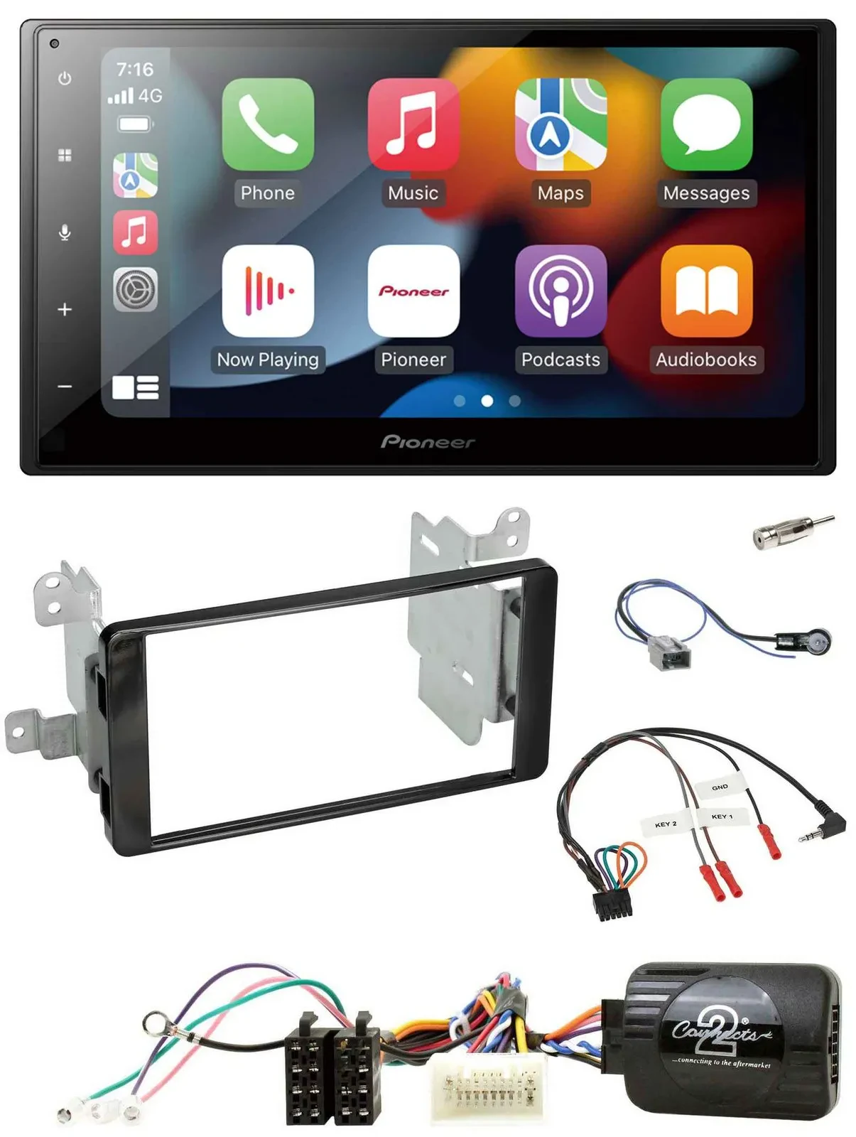 Pioneer DAB Bluetooth 2DIN USB Lenkrad Autoradio für Mitsubishi ab 2012 Outlande