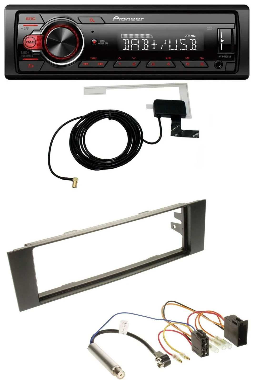 Pioneer 1DIN MP3 DAB USB AUX Autoradio für Audi A3 (8P, 03-06) - ISO