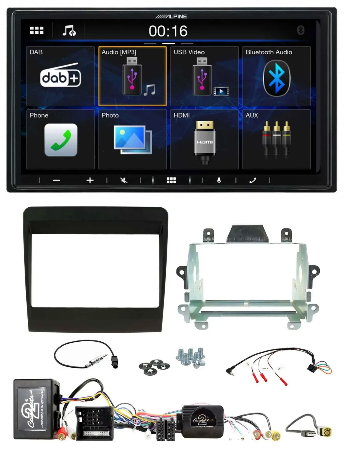 Alpine Bluetooth 2DIN Lenkrad DAB USB Autoradio für Porsche 911 11-17 MOST-Sound