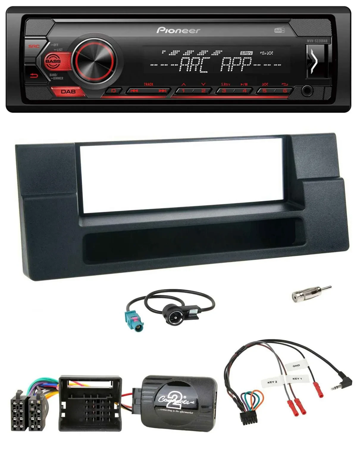 Pioneer DAB 1DIN MP3 Lenkrad USB Autoradio für BMW 5er E39 X5 Quadlock Ablage