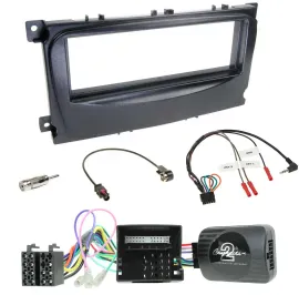 Установочный комплект для автомагнитолы Caraudio24 Ford C-Max/Focus 2007–2010, DIN, адаптер кнопок на руле, CAN, черный
