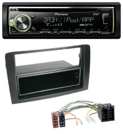 Автомагнитола Pioneer DAB, USB, MP3, AUX, CD для Fiat Idea (350, 2003–2011) черная