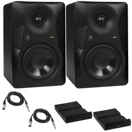 Mackie 2x MR524 5" Powered Studio Monitor with Isolation Pads  Cables #MR524 PC