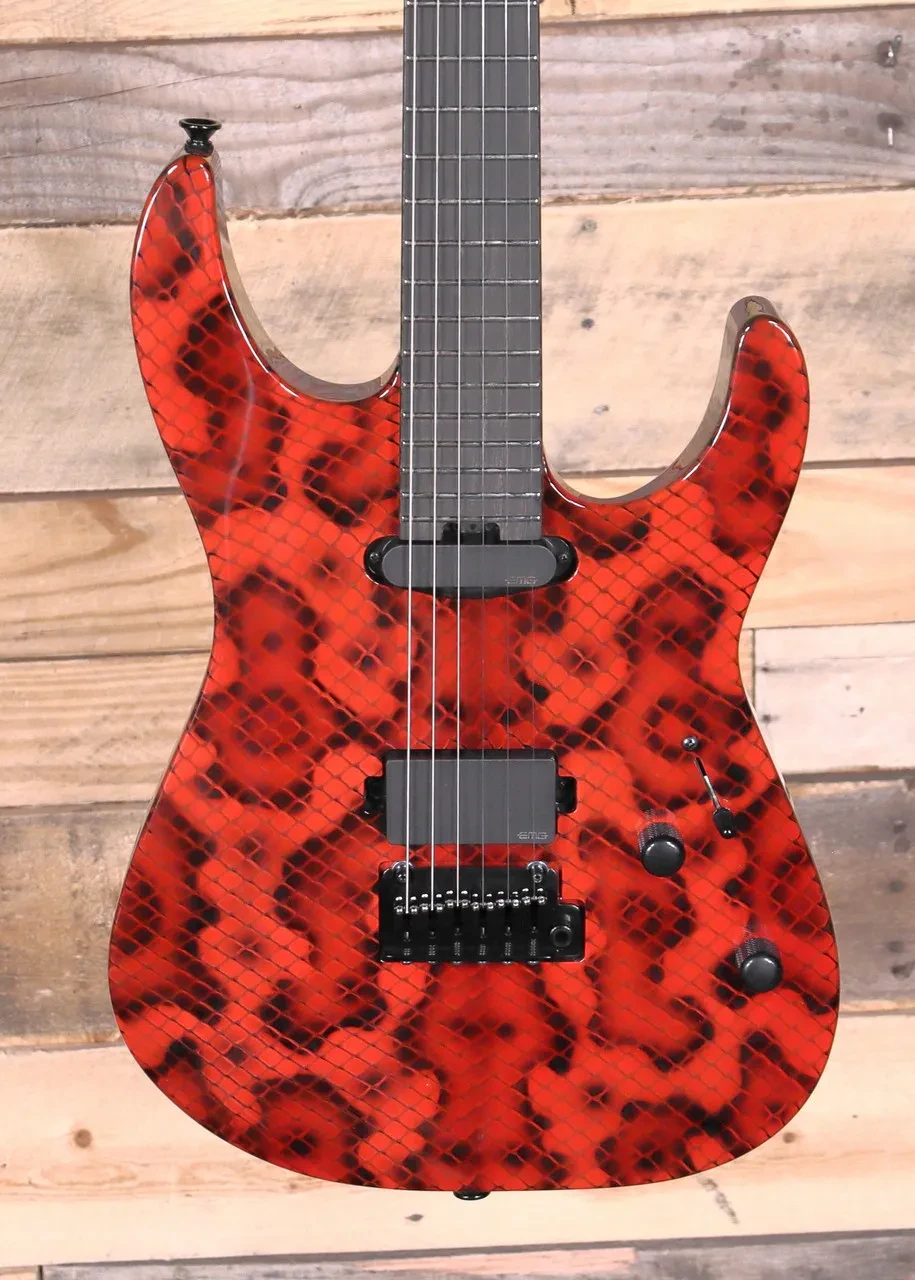 Charvel Custom Shop USA Special Edition DK24 Electric Guitar Red Snakeskin w/