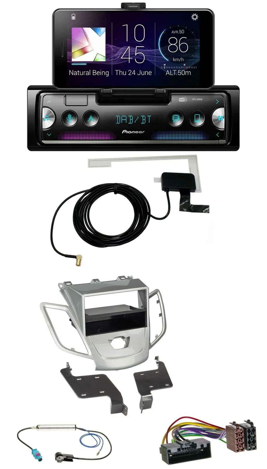 Pioneer DAB Bluetooth MP3 USB Autoradio für Ford Fiesta JA8 10-17 ohne Display s