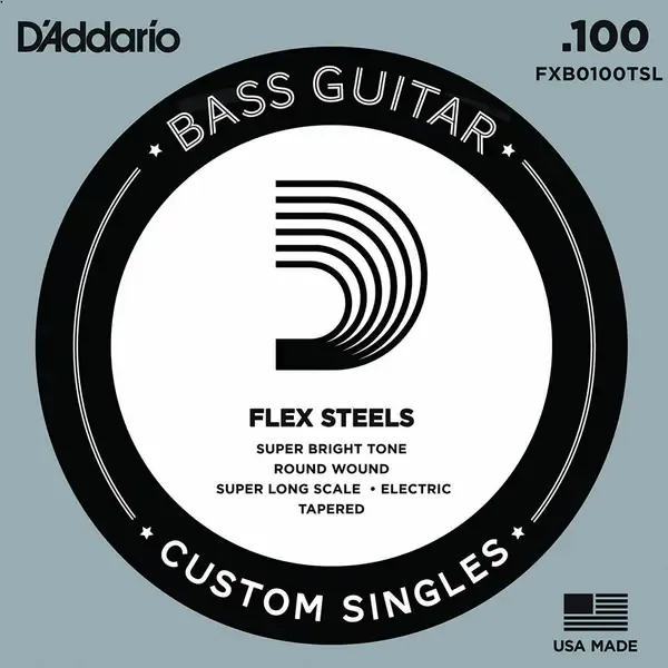 Струна одиночная D'Addario FXB100TSL Flex Steels 100