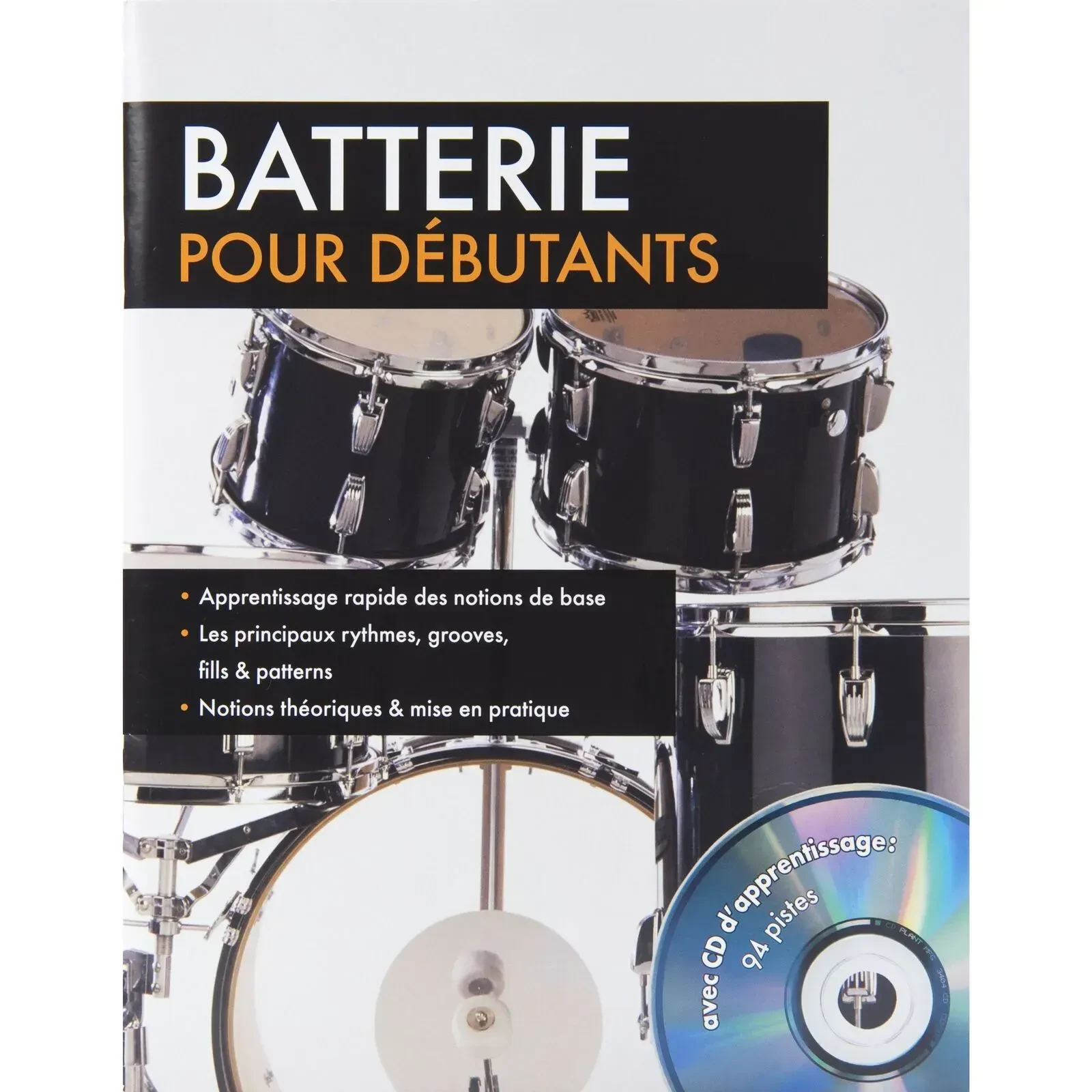 Schlagzeug Lehrbuch Anfänger, Französisch, 64 Seiten, Batterie pour débutants