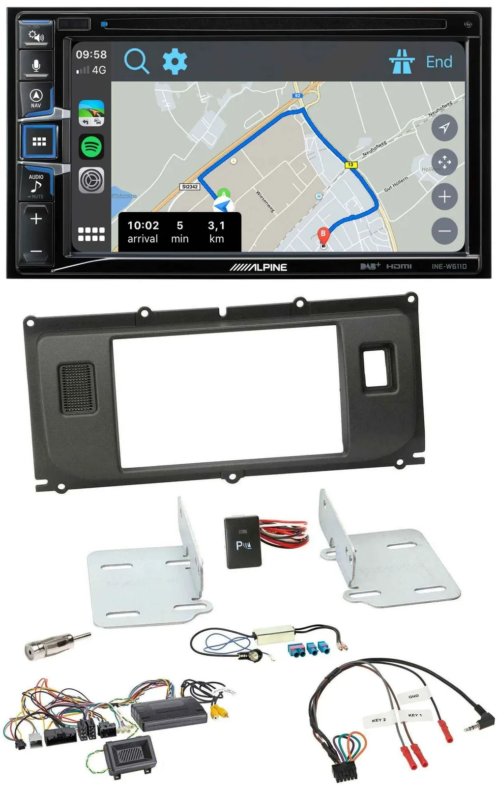 Alpine DAB TMC Bluetooth 2DIN USB Lenkrad Navigation für Land Rover Evoque ab 20