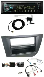 Автомагнитола Pioneer MP3/CD/USB/DAB для Seat Leon (2005–2010), поддержка управления на руле, чёрный