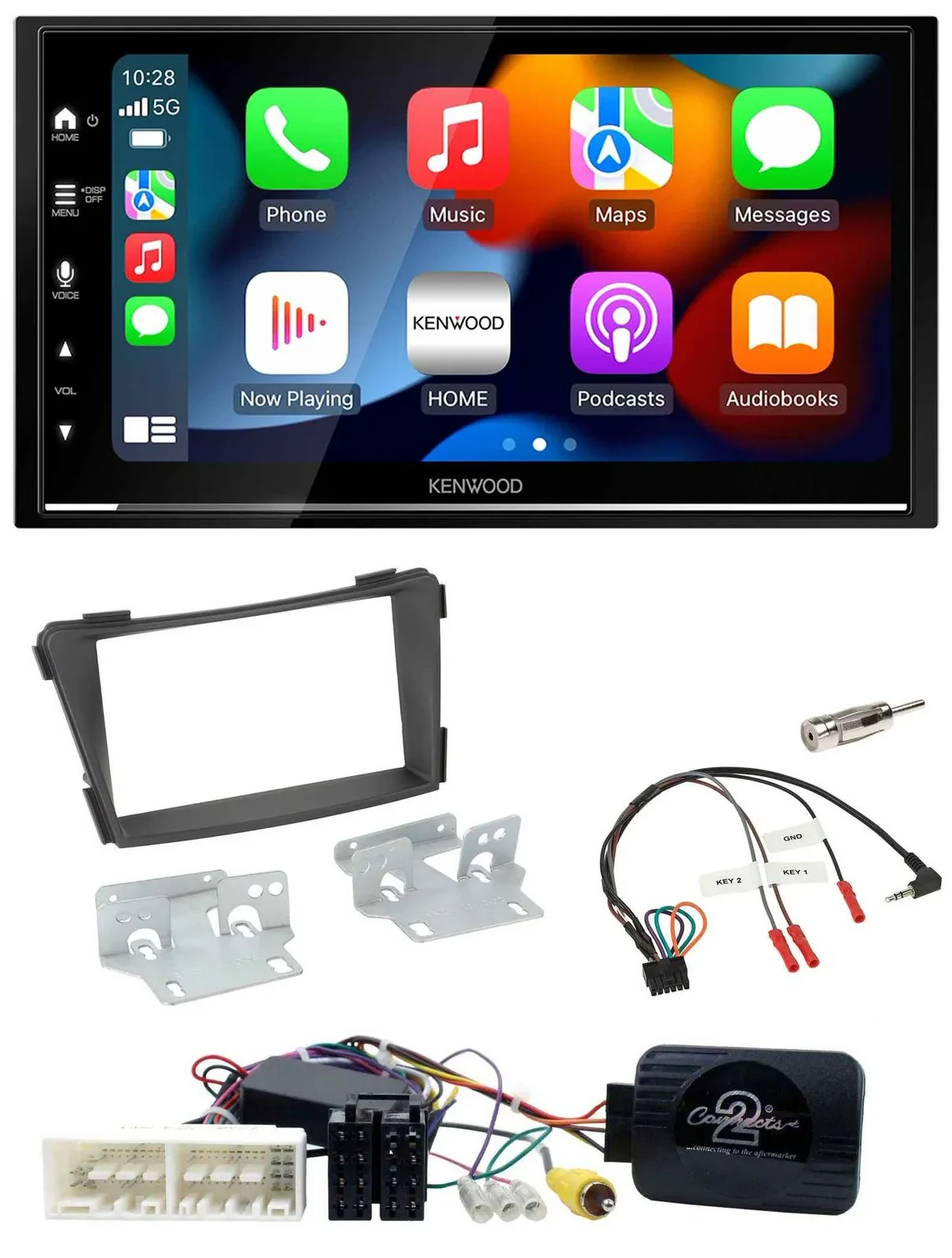 Kenwood DAB USB Bluetooth 2DIN Lenkrad Autoradio für Hyundai i40 VF ab 16 schwar