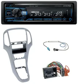 Alpine USB Bluetooth DAB MP3 Autoradio für Opel Astra J ab 2009 Platin silber